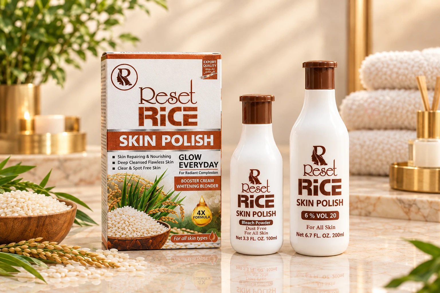 Reset Rice Skin Polish packaging